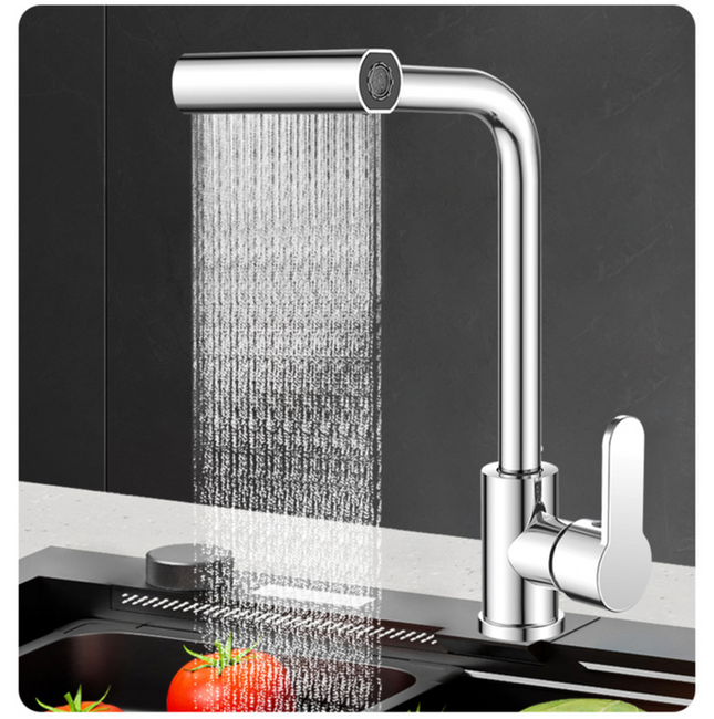AKD Lüks Krom Şelale Akışlı 360° Döner Başlıklı Akrobatik Mutfak Bataryası