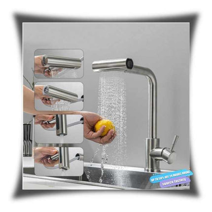 AKD Lüks Krom Şelale Akışlı 360° Döner Başlıklı Akrobatik Mutfak Bataryası
