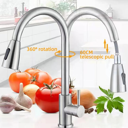 AKD Krom Çekilebilir Tek Kollu Modern Mutfak Bataryası