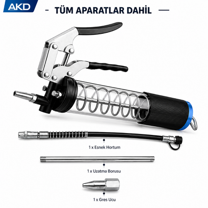 Tek Elli Gres Pompası 600 CC – AKD PRO 100 Şeffaf, Sızdırmaz Profesyonel