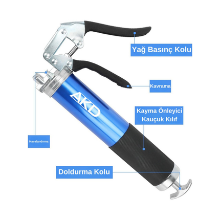 Gres Yağ Tabancası 8000 PSI Tek El Kullanım 400 cc (18 oz)