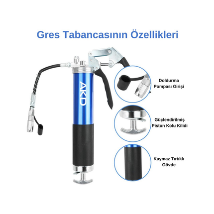 Gres Yağ Tabancası 8000 PSI Tek El Kullanım 400 cc (18 oz)
