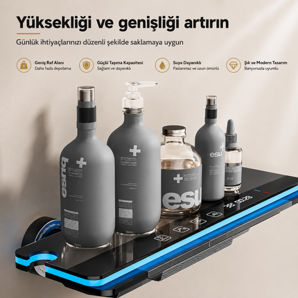 AKD Dijital Piyano Duş Seti | Antrasit Premium Yağmur Duş Sistemi